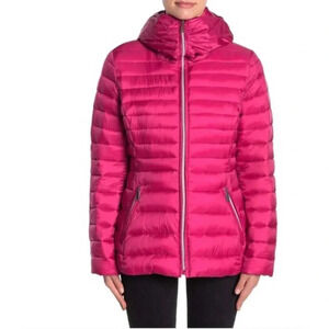Laundry by Shelli Segal Women's Quilted Puffer Jacket Pink Size Large